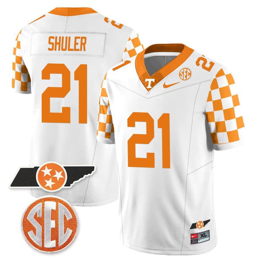 Men Tennessee Volunteers #21 Shuler White 2024 Nike Checkerboard & Alternate NCAA Jersey->ncaa teams->NCAA Jersey